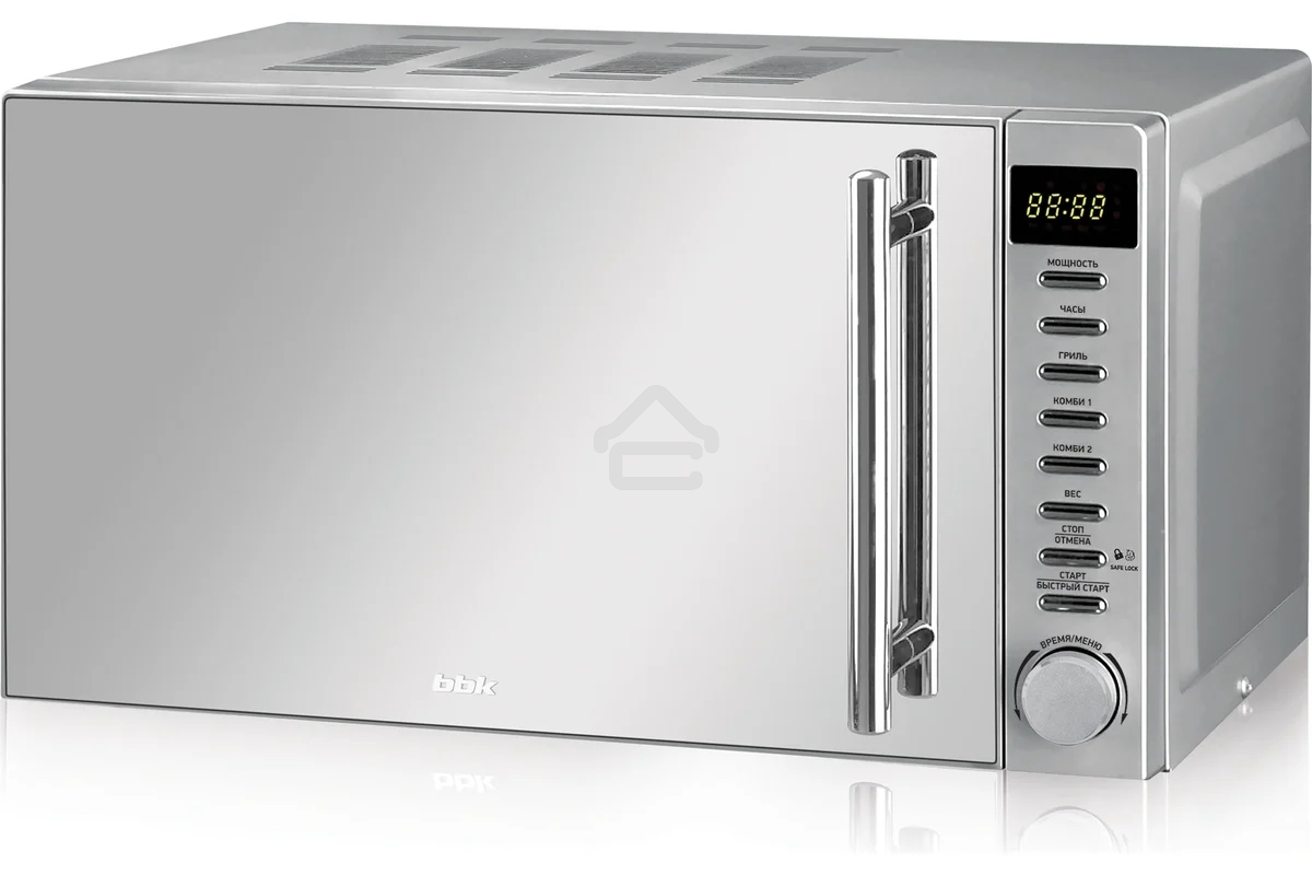 Микроволновая печь BBK 20MWG-733T/BS-M серебристый, 20 л, 700 Вт, поворотный тактовый механизм, кнопки