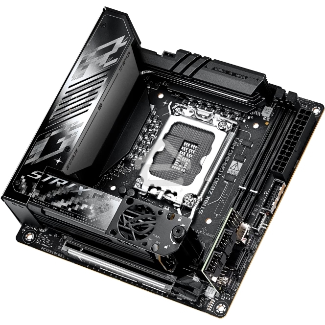 Материнская плата ASUS ROG STRIX Z890-I GAMING WIFI, LGA1851, Intel Z890, 2xDDR5, 2xSATA, 2xM.2, 1xPCI-E 5.0 x16, 1xHDMI, 2xThunderbolt 4, 1x2.5Gb LAN, 9xUSB-A, 1xUSB-C, 5.1, Mini-ITX