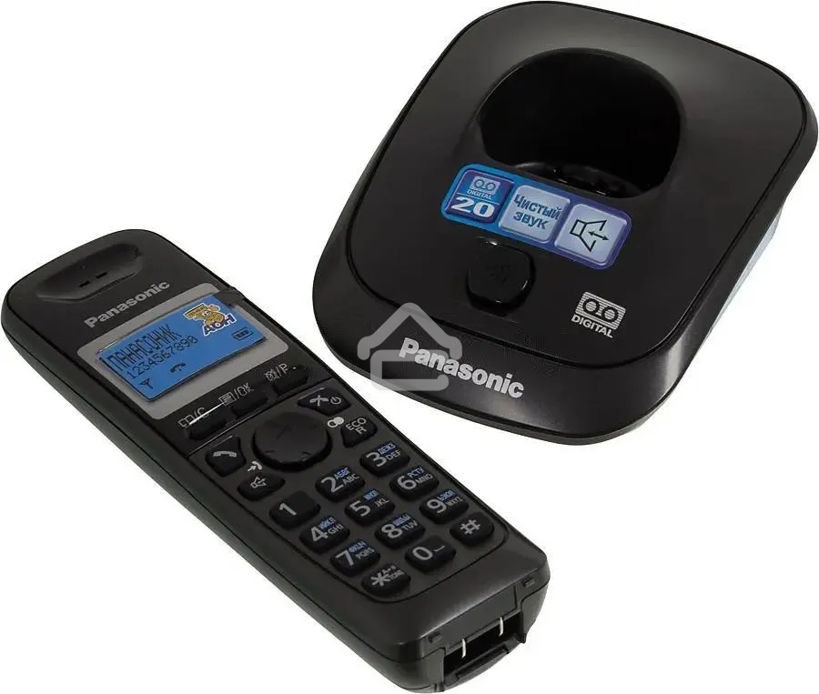 Телефон беспроводной (DECT) Panasonic KX-TG2521RUT (титан) АОН, Caller ID,спикерфон,голосовой АОН,полифония,цифровой автоответчик
