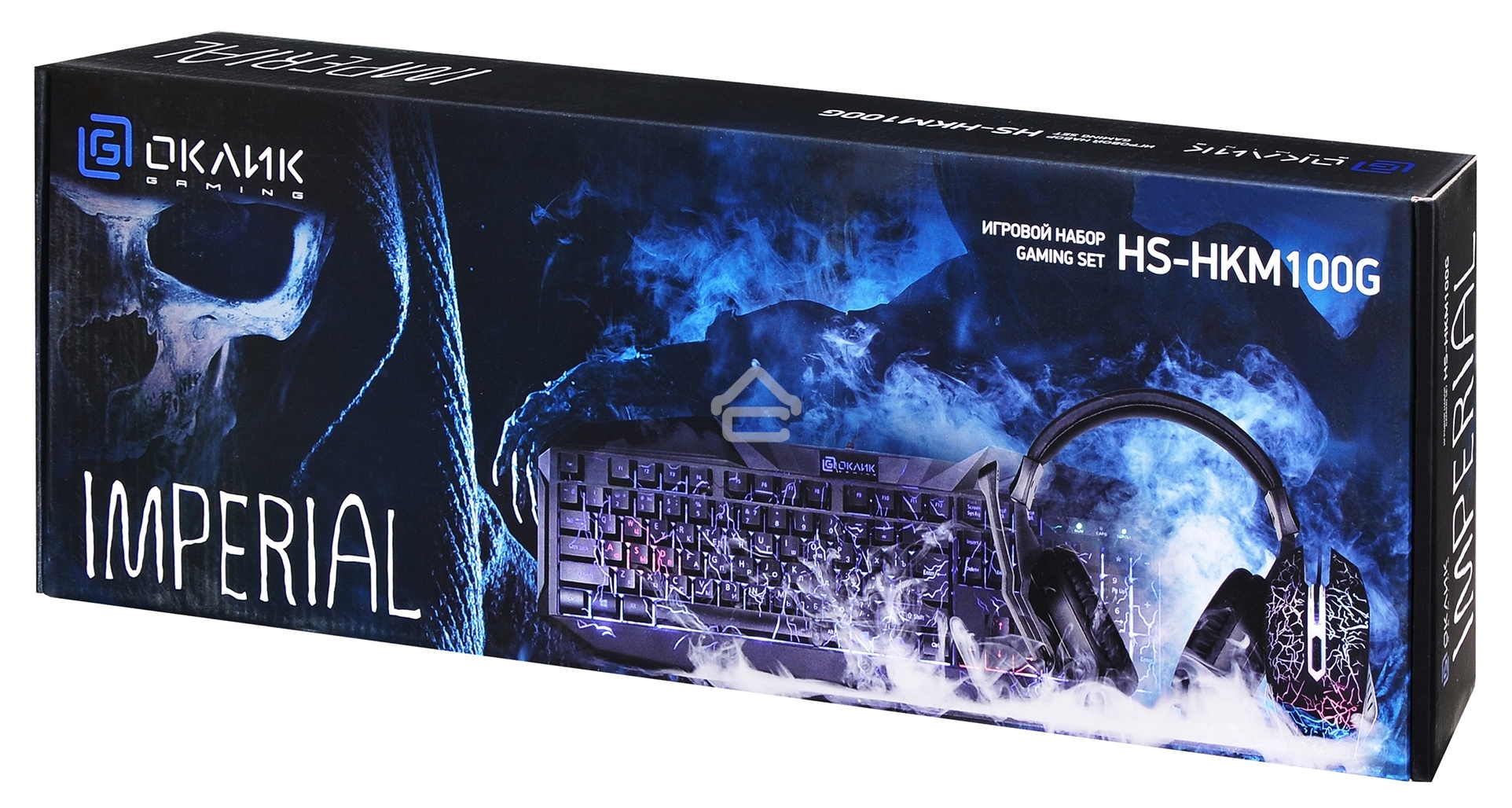 Игровой комплект Oklick HS-HKM100G черный 2.2м мониторы оголовье