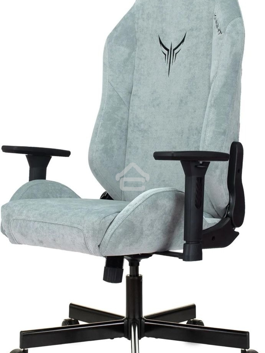 Кресло игровое Knight N1 Fabric серо-голубой Light-28 с подголов. крестовина металл