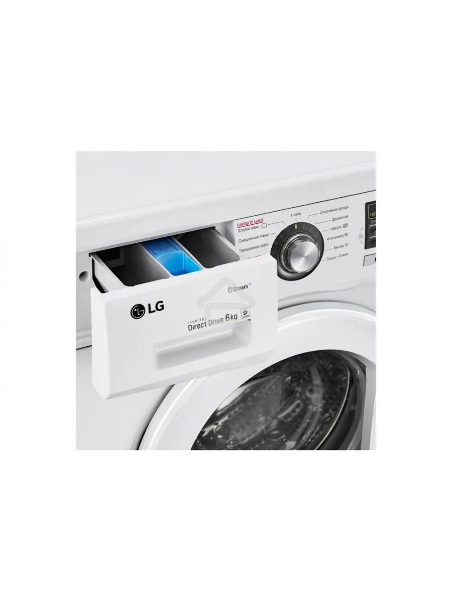 Стиральная машина LG F1296NDS0 белый, загрузка фронтальная 6 кг, 1200 об/мин., класс: А