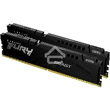 Оперативная память Kingston Fury Beast, DDR5, 32GB (2x16GB), 5600MHz, CL36, DIMM, с радиаторами, черный