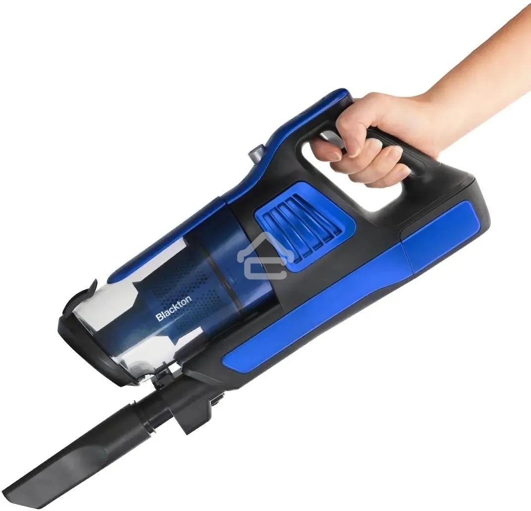 Пылесос вертикальный Blackton Bt VCA1401B черный-синий, питание от аккумулятора, 120 Вт, уборка сухая, пылесборник 0.6 л, работа от АКБ max 40 мин