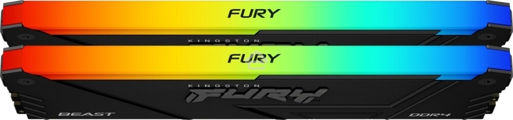 Оперативная память Kingston Fury Beast, DDR4, 16GB (2x8GB), 3600MHz, CL17, DIMM, с радиаторами, RGB, черный