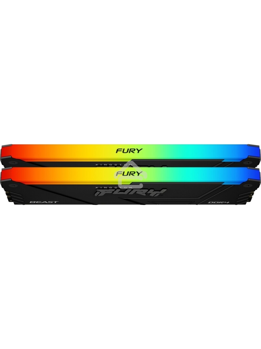Оперативная память Kingston Fury Beast, DDR4, 16GB (2x8GB), 3600MHz, CL17, DIMM, с радиаторами, RGB, черный
