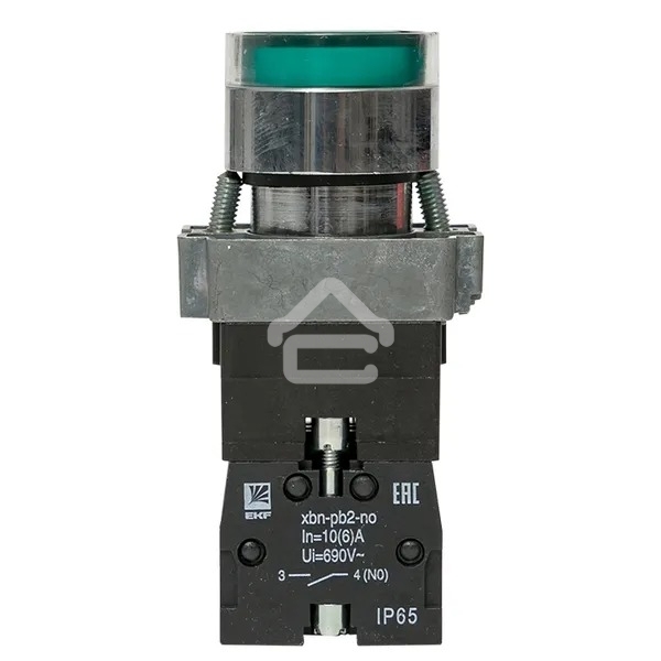 Кнопка BA31 с подсветкой 230В зел. NO IP65 PROxima EKF xb2-bw31-230-65