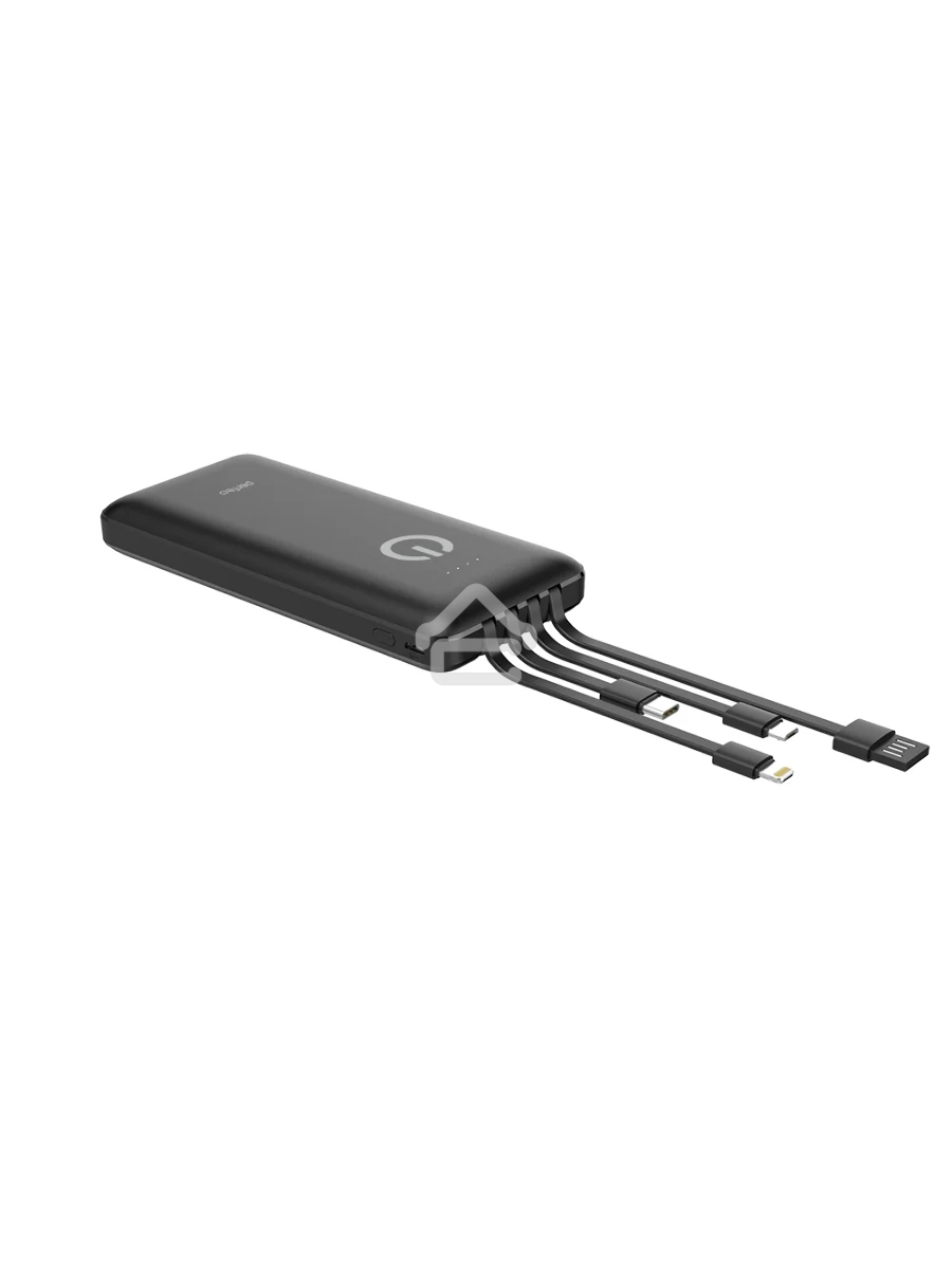 Мобильный аккумулятор Powerbank Perfeo ABSOLUTE 10000mah In Micro usb,USB /Out USB,Micro usb,Type-C,Lightning, 2.1А/ Black (PF_B4878)