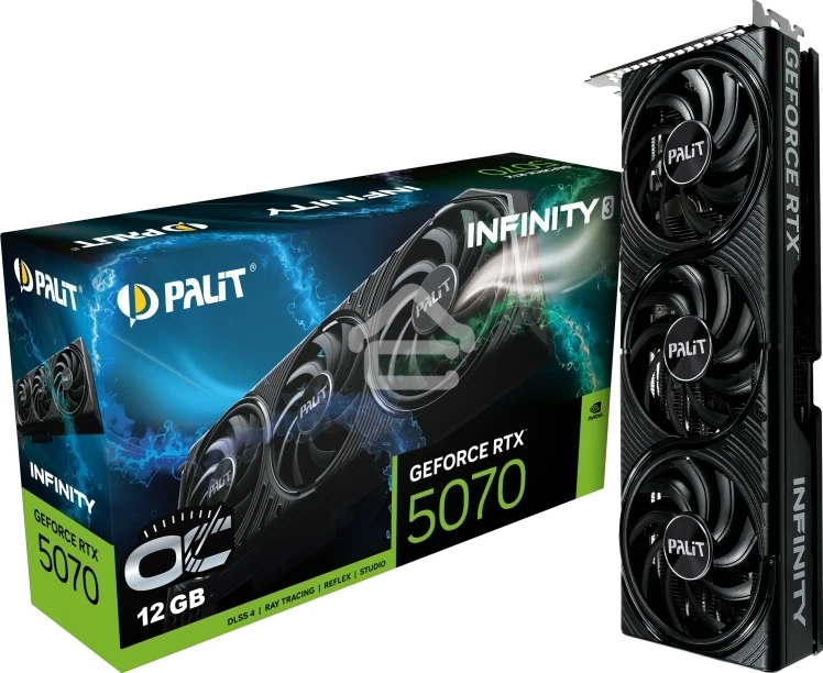 Видеокарта Palit RTX5070 INFINITY 3 OC 12GB GDDR7 192bit 3-DP HDMI