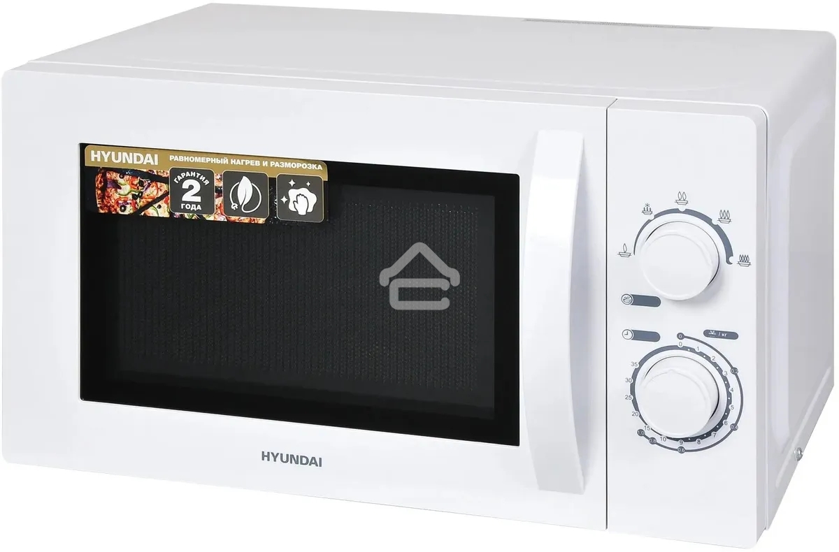 Микроволновая печь Hyundai HYM-M2059 белый, 20 л, 700 Вт, переключатели - поворотный механизм