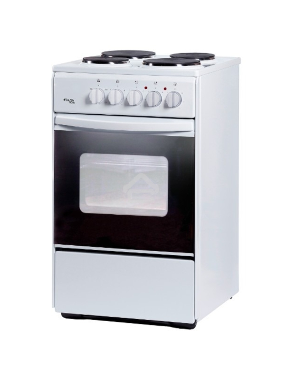 Плита электрическая Лада Nova AE 14027 W белый, конфорок 4 электрических, духовка 50 л, 50 см x 85 см x 60 см