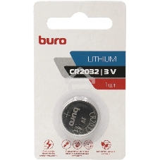 Батарея Buro Lithium CR2032 (1шт) блистер, 3 В