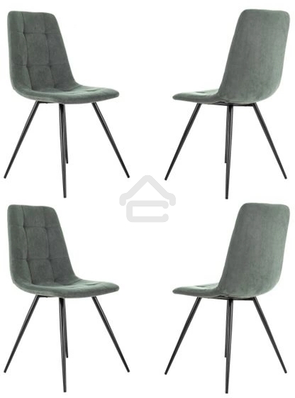 Стул для дома Бюрократ KF-9 4 комплект 4 шт серый Alfa 44 металл черный на ножках (KF-9/ALFA44 4)