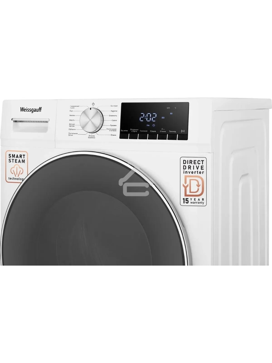 Стирально-сушильная машина Weissgauff WMD 58411 Direct Drive Inverter Premium Steam (432267) белый, фронтальная загрузка 11 кг, 1400 об/мин, класс:A+++