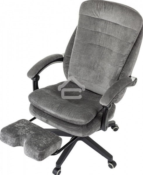 Кресло руководителя Бюрократ T-9950MSG-F Fabric серый Light-19, крестов. пластик, подст. для ног