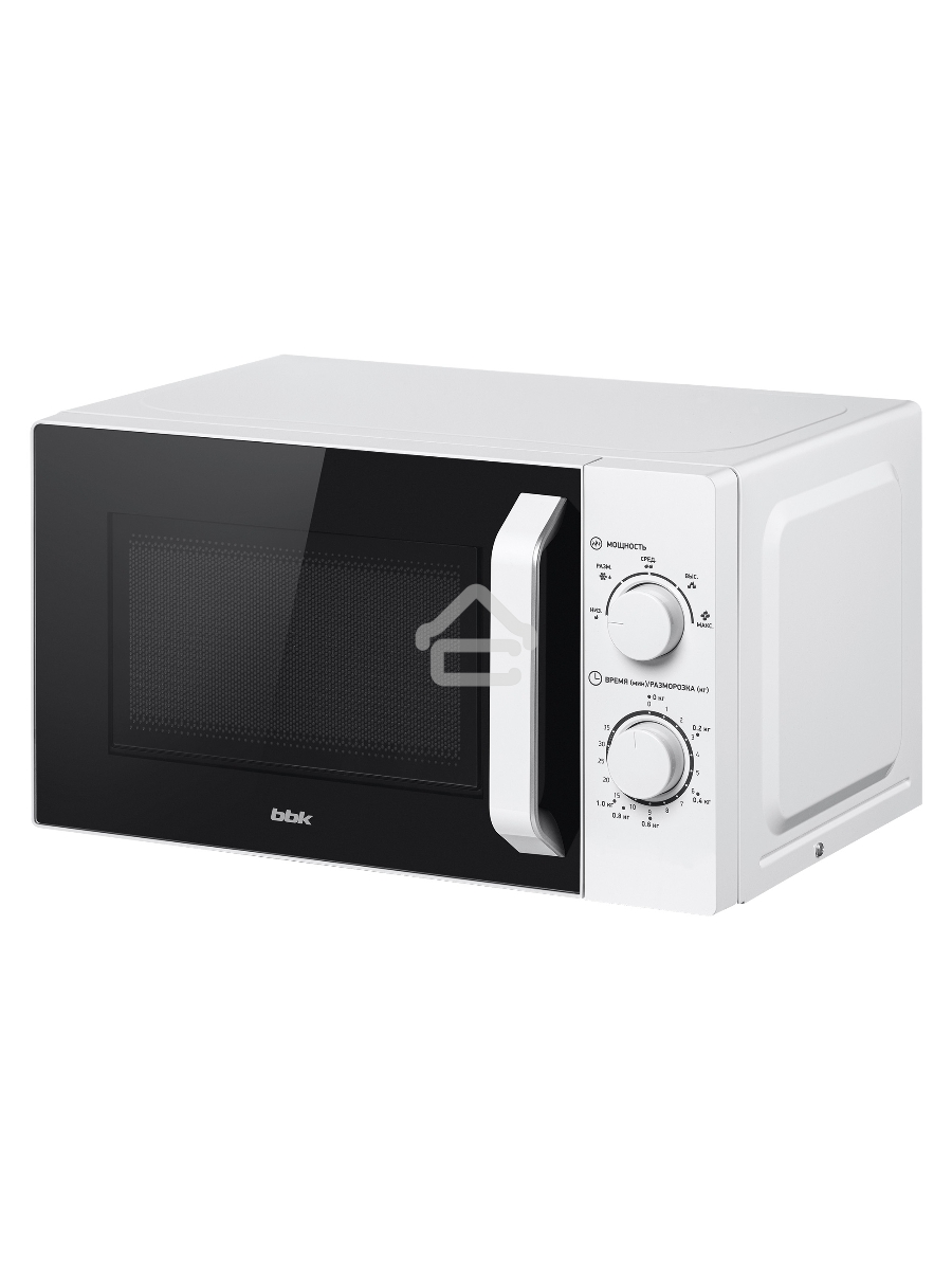 Микроволновая печь BBK 20MWS-761M/W белый, 20 л, 700 Вт, переключатели - поворотный механизм
