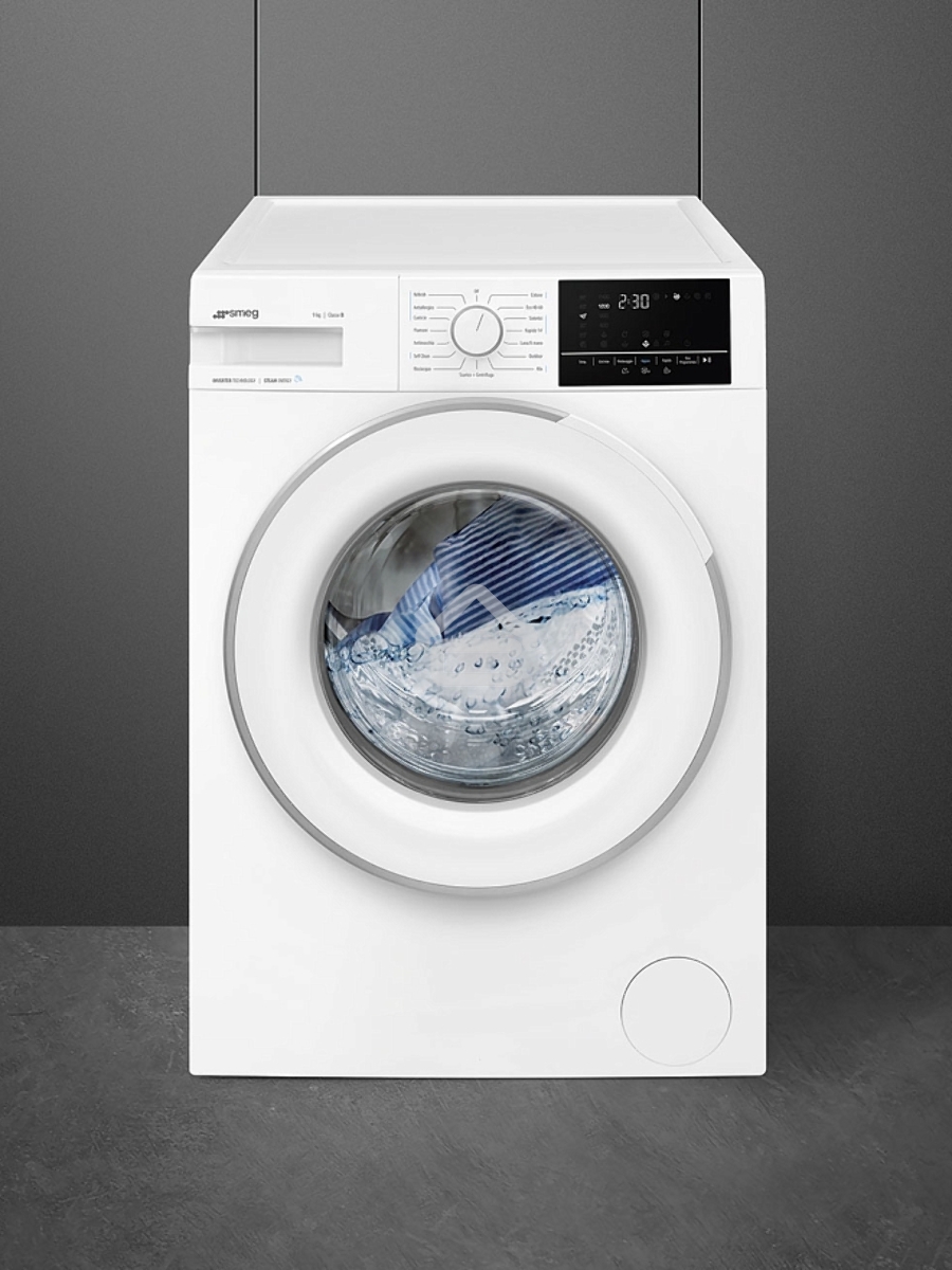 Стиральная машина SMEG WN94SEB белый, загрузка фронтальная 9 кг, 1400 об/мин, класс А+++