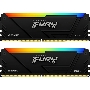 Оперативная память Kingston Fury Beast, DDR4, 16GB (2x8GB), 3600MHz, CL17, DIMM, с радиаторами, RGB, черный