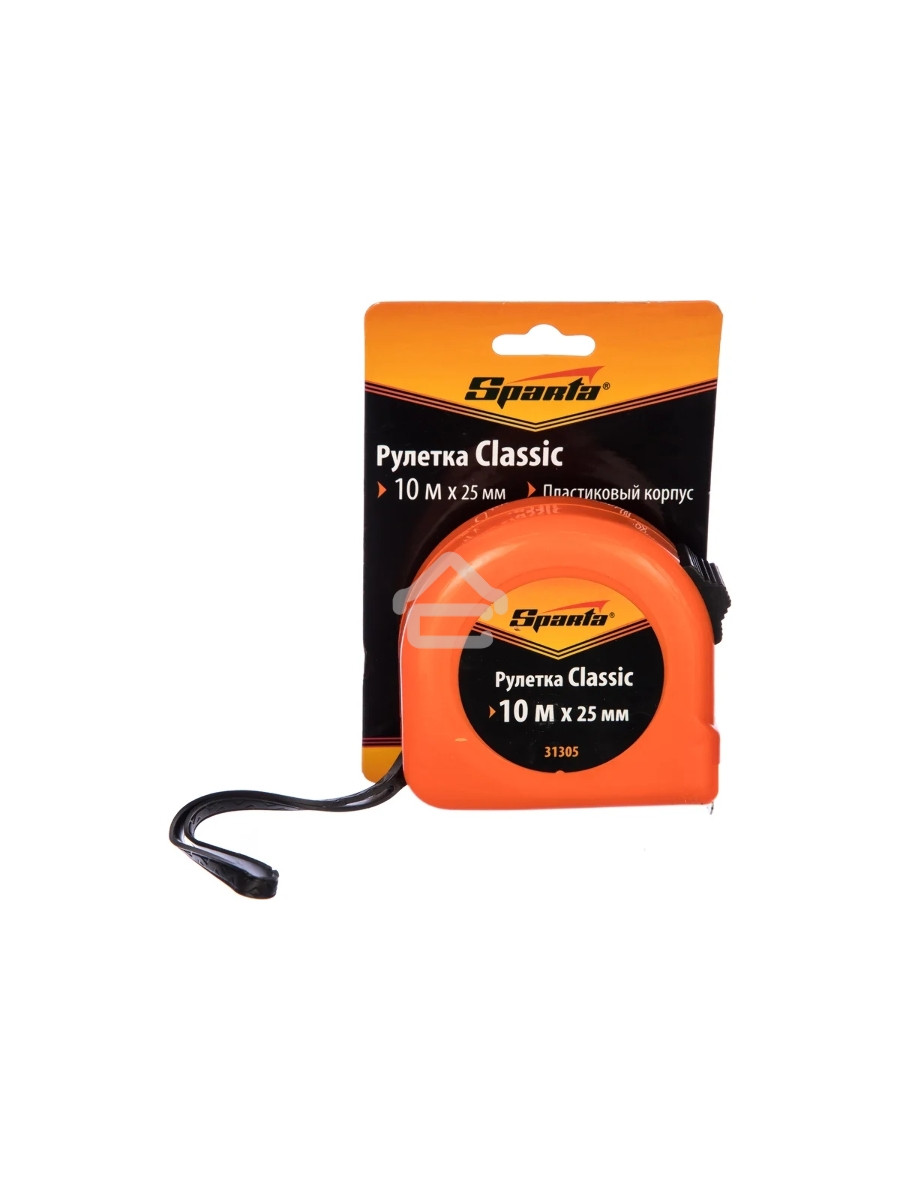 Рулетка Classic, 10 м х 25 мм, пластиковый корпус Sparta