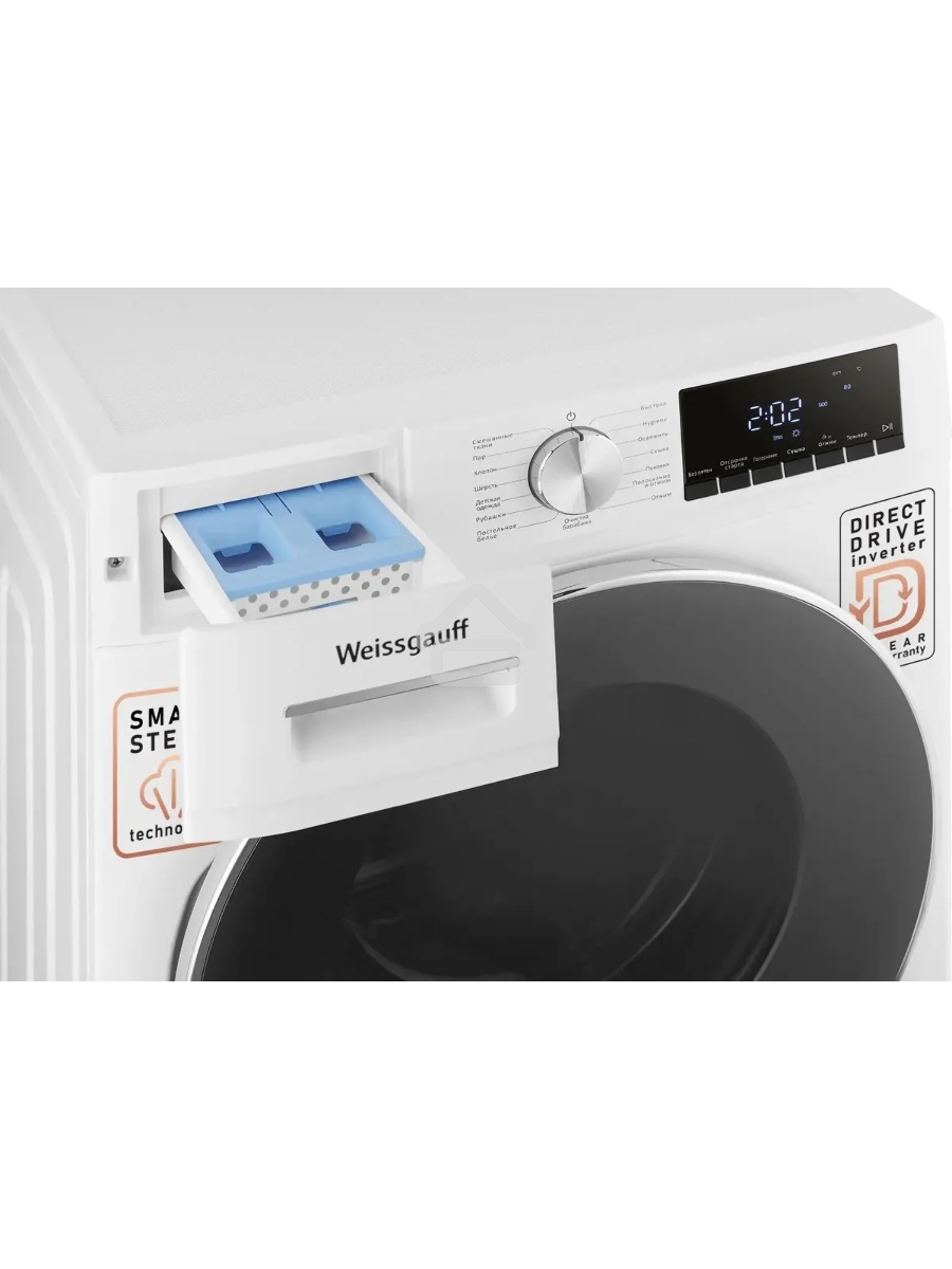 Стирально-сушильная машина Weissgauff WMD 58411 Direct Drive Inverter Premium Steam (432267) белый, фронтальная загрузка 11 кг, 1400 об/мин, класс:A+++