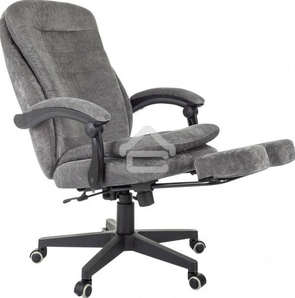 Кресло руководителя Бюрократ T-9950MSG-F Fabric серый Light-19, крестов. пластик, подст. для ног