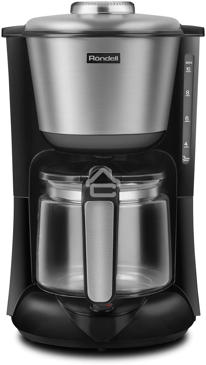 Кофеварка капельная Rondell 1100-RE-01 серебристый/черный, исп. кофе - молотый, 1.25 л, 1000 Вт
