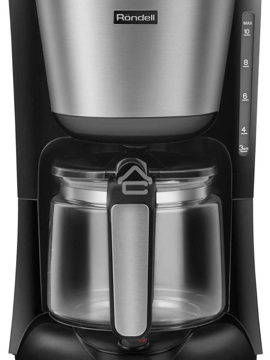 Кофеварка капельная Rondell 1100-RE-01 серебристый/черный, исп. кофе - молотый, 1.25 л, 1000 Вт