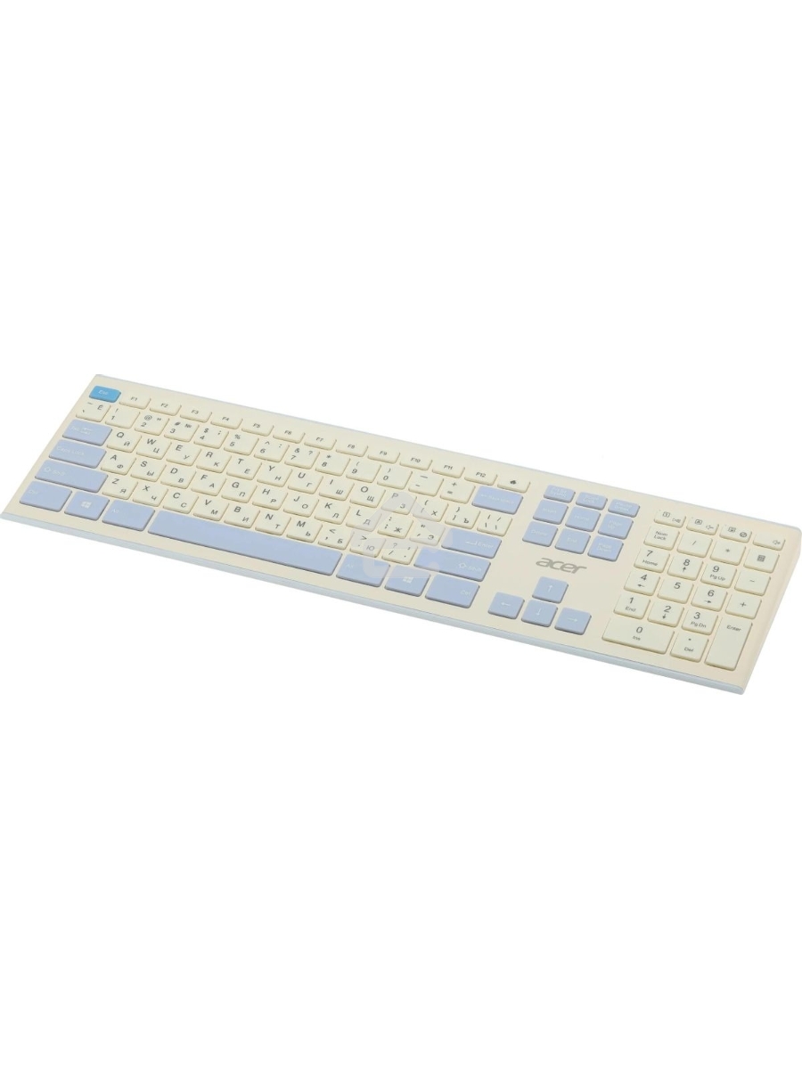Клавиатура + мышь Acer OCC205 беспроводной USB, 1200 dpi, белый/голубой