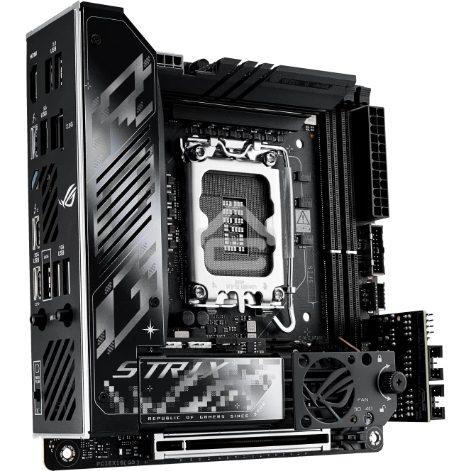 Материнская плата ASUS ROG STRIX Z890-I GAMING WIFI, LGA1851, Intel Z890, 2xDDR5, 2xSATA, 2xM.2, 1xPCI-E 5.0 x16, 1xHDMI, 2xThunderbolt 4, 1x2.5Gb LAN, 9xUSB-A, 1xUSB-C, 5.1, Mini-ITX
