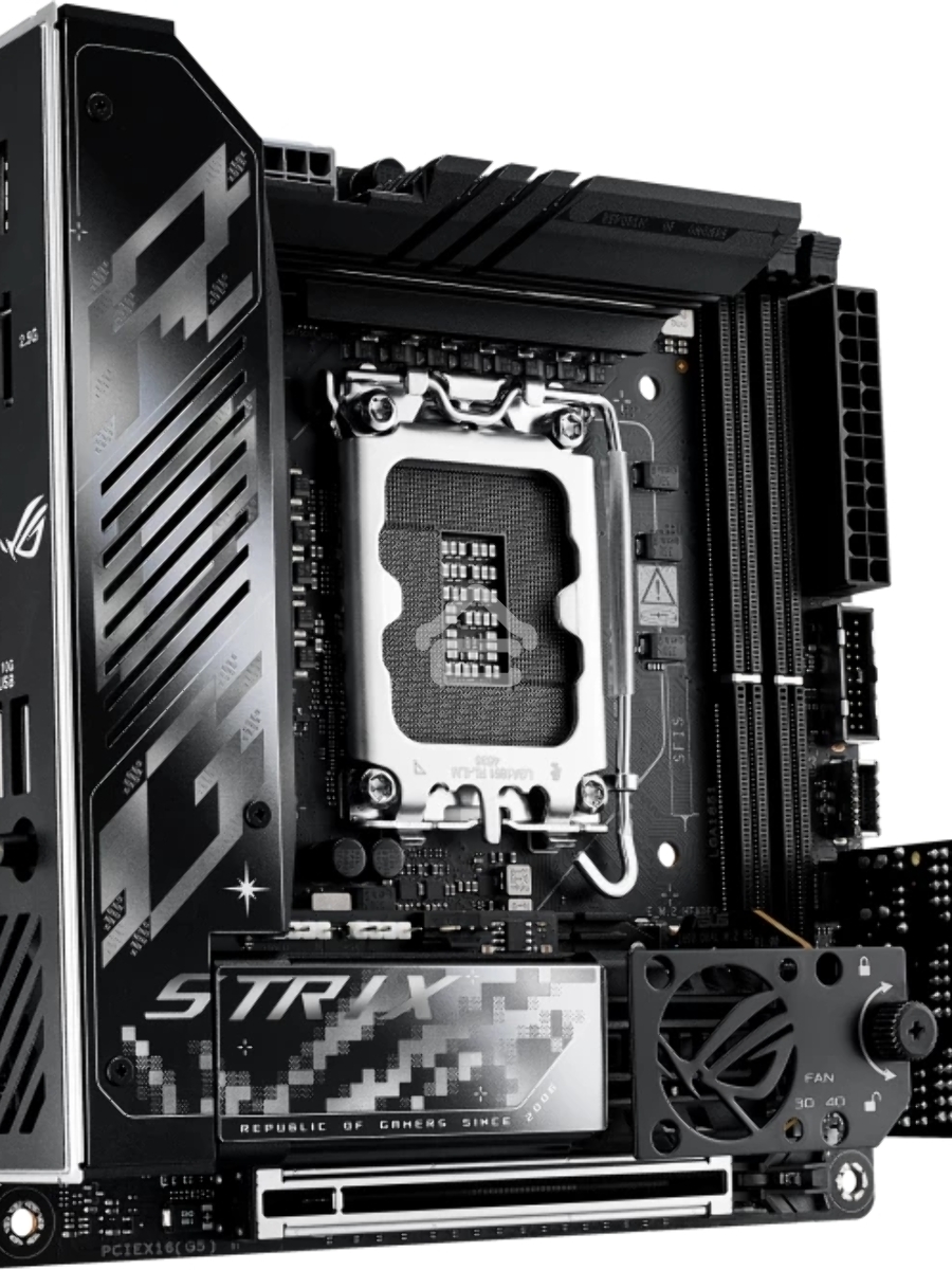 Материнская плата ASUS ROG STRIX Z890-I GAMING WIFI, LGA1851, Intel Z890, 2xDDR5, 2xSATA, 2xM.2, 1xPCI-E 5.0 x16, 1xHDMI, 2xThunderbolt 4, 1x2.5Gb LAN, 9xUSB-A, 1xUSB-C, 5.1, Mini-ITX