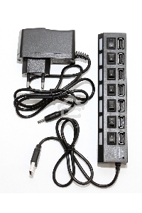 Концентратор USB 5bites HB27-203PBK 7*USB2.0 / БП 5В-2А / 1M / BLACK