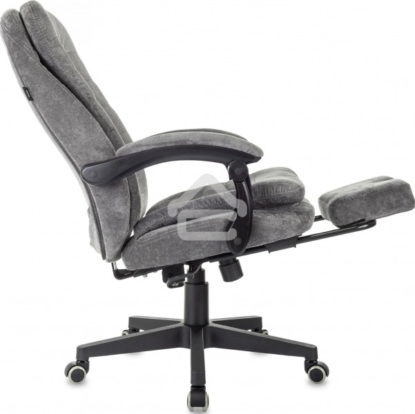 Кресло руководителя Бюрократ T-9950MSG-F Fabric серый Light-19, крестов. пластик, подст. для ног