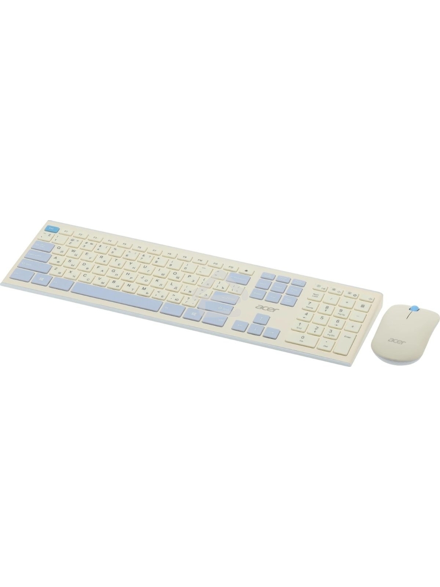Клавиатура + мышь Acer OCC205 беспроводной USB, 1200 dpi, белый/голубой