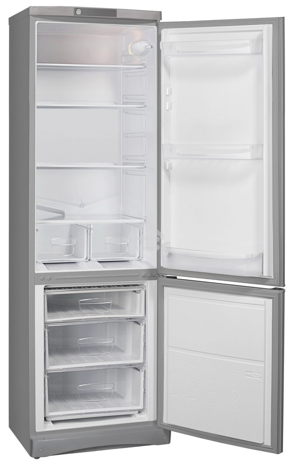 Холодильник Indesit ES 18 GA серебристый двухкамерный 233/85л морозилка снизу