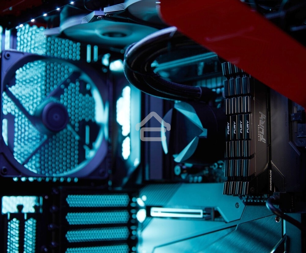 Оперативная память Kingston Fury Renegade, DDR4, 16GB (2x8GB), 3200MHz, CL16, DIMM, с радиатором, серый/черный