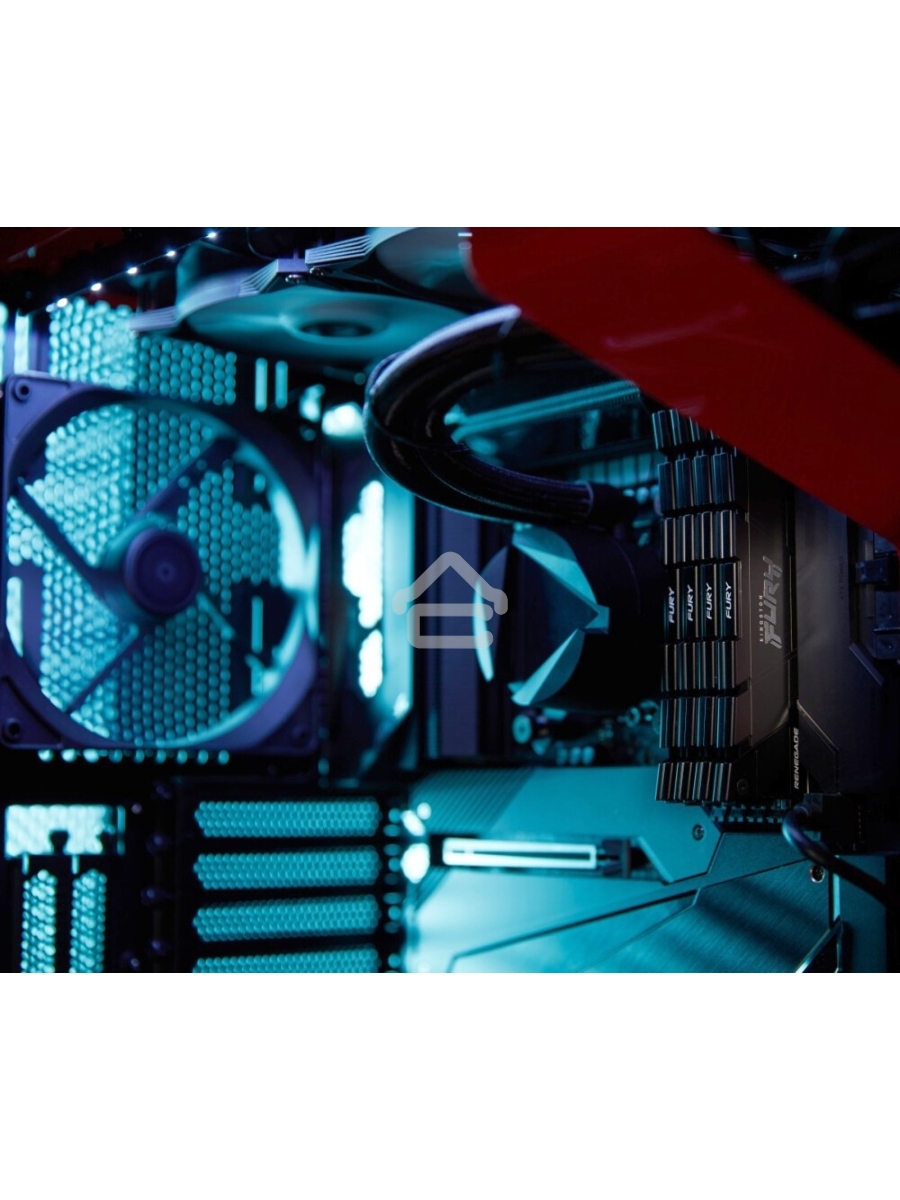 Оперативная память Kingston Fury Renegade, DDR4, 16GB (2x8GB), 3200MHz, CL16, DIMM, с радиатором, серый/черный