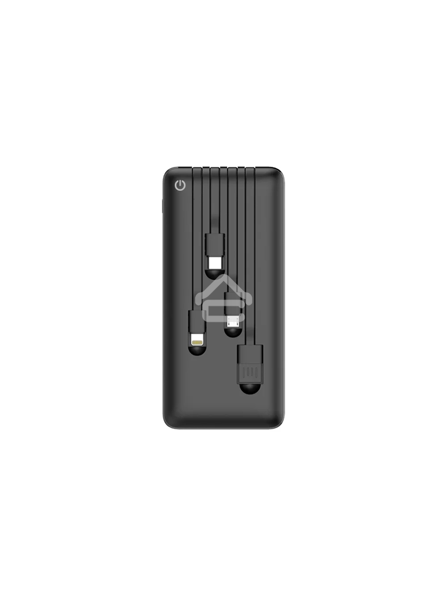 Мобильный аккумулятор Powerbank Perfeo ABSOLUTE 10000mah In Micro usb,USB /Out USB,Micro usb,Type-C,Lightning, 2.1А/ Black (PF_B4878)