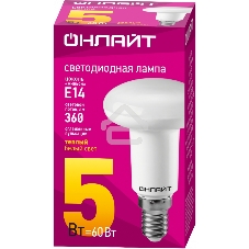 Лампа светодиодная ОНЛАЙТ 71651 OLL-R50-5-230-2.7K-E14