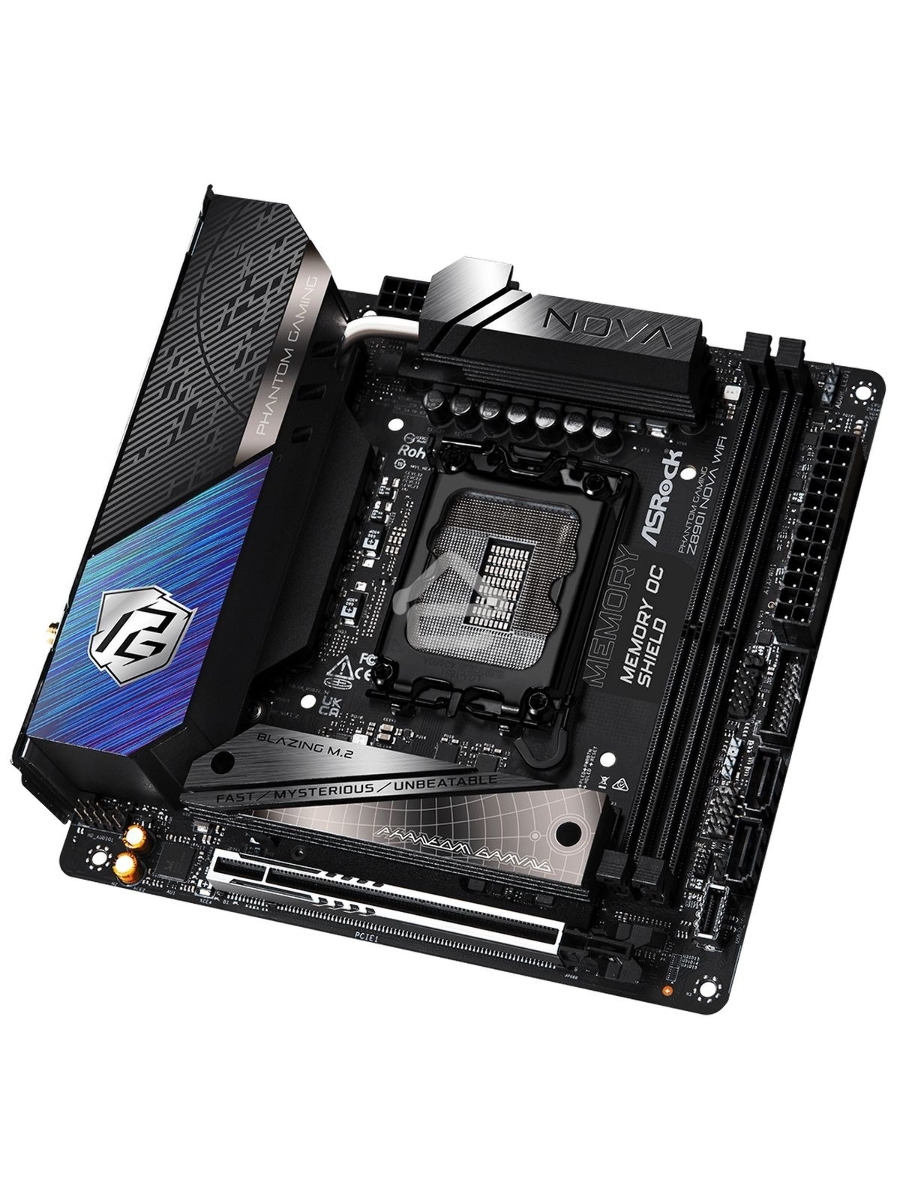 Материнская плата ASRock Z890I Nova WiFi, LGA 1851, Intel Z890, 2xDDR5, 2xSATA, 3xM.2, 1xPCIe 5.0 x16, 2xThunderbolt 4 Type-C, 6xUSB 3.2 Gen2, 2xUSB 3.2 Gen1, 2xUSB 2.0, 1xRJ-45, 1x5Gb LAN, 7.1, Mini-ITX