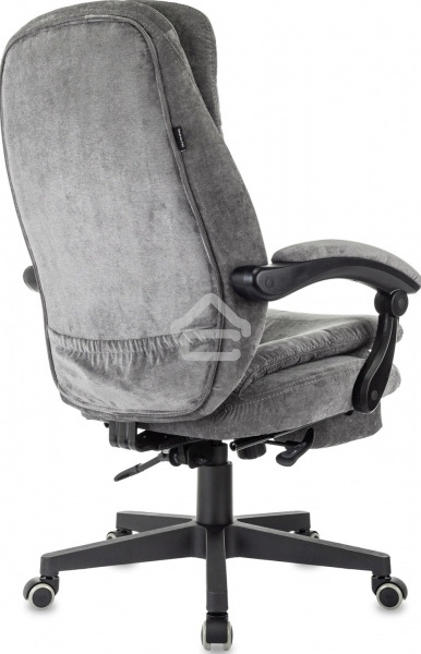 Кресло руководителя Бюрократ T-9950MSG-F Fabric серый Light-19, крестов. пластик, подст. для ног