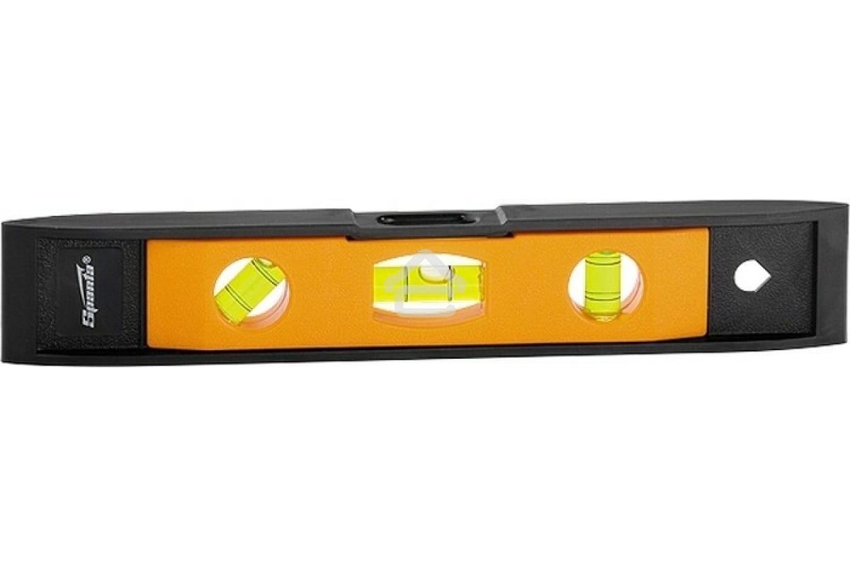 Уровень Sparta 225 мм, 3 глазка, магнитный, пластмассовый 