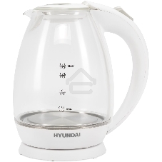 Чайник электрический Hyundai HYK-G2409 1.7 л, 2200 Вт, белый/серебристый (корпус: стекло)