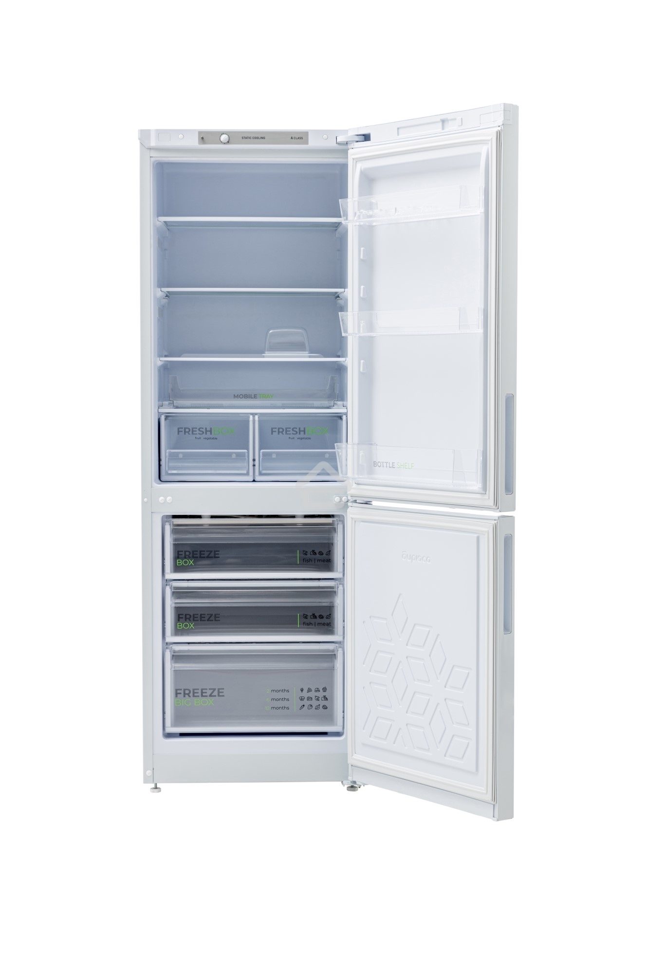 Холодильник Бирюса 6133 белый двухкамерный 210/100 л морозилка снизу, аавтоматическое оттаивание