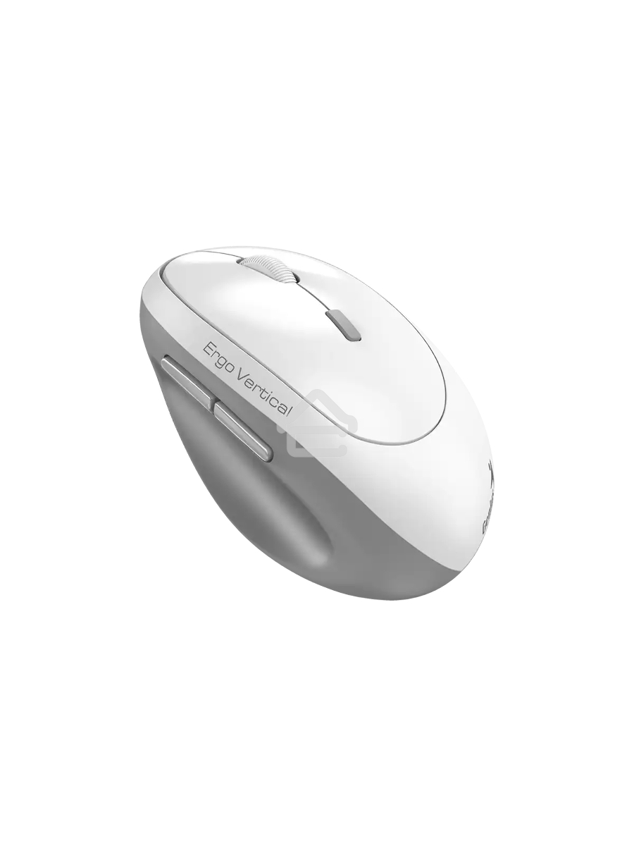 Мышь беспроводная Genius Genius Ergo 8350S /Вертикальная/бесшумная/1200-1600-2400 dpi/BlueEye/6 кнопок/USB-приемник/Bluetooth+2,4 ГГц/батарея AA/бело-серый (31030041401)