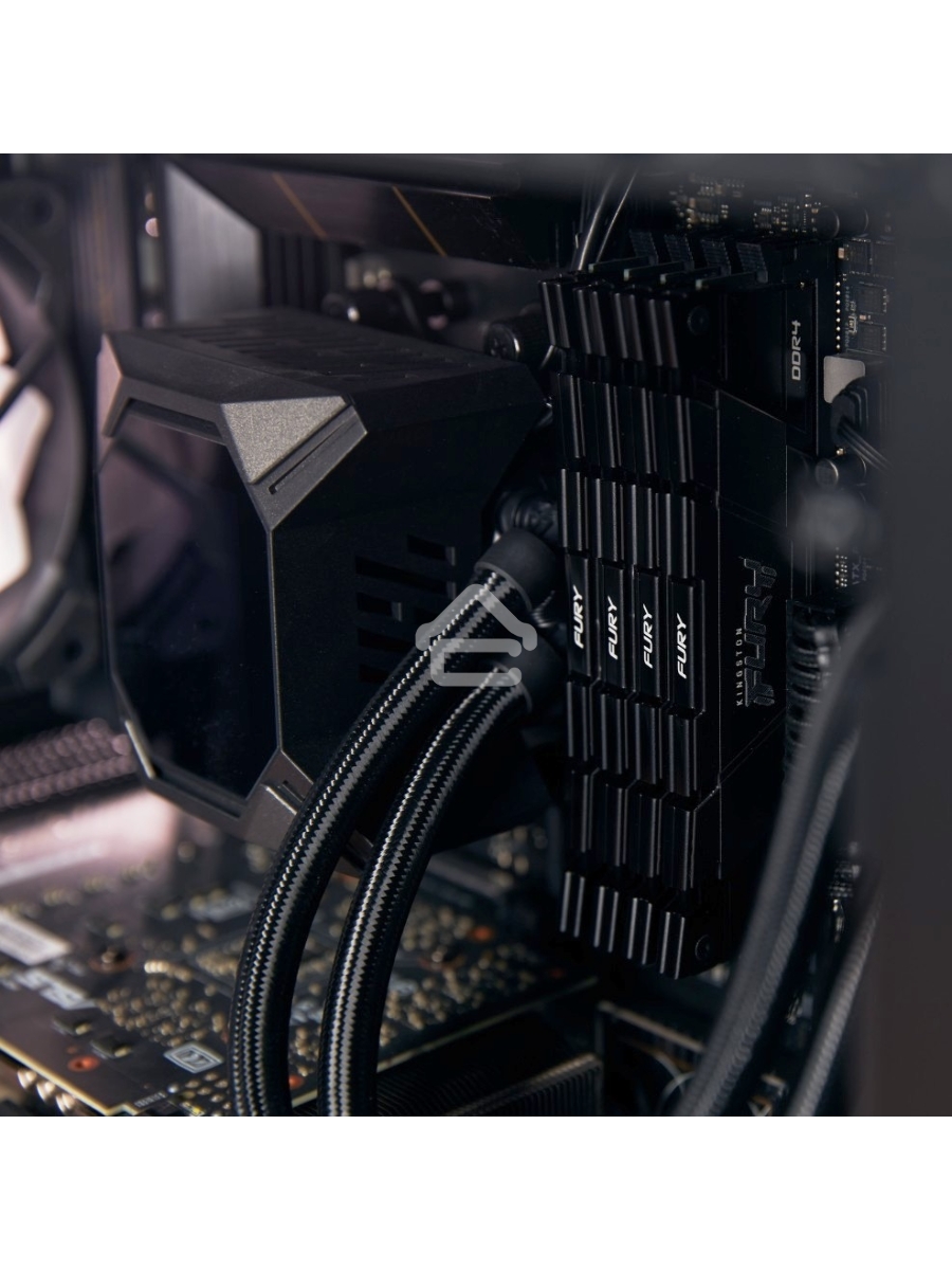 Оперативная память Kingston Fury Renegade, DDR4, 16GB (2x8GB), 3200MHz, CL16, DIMM, с радиатором, серый/черный