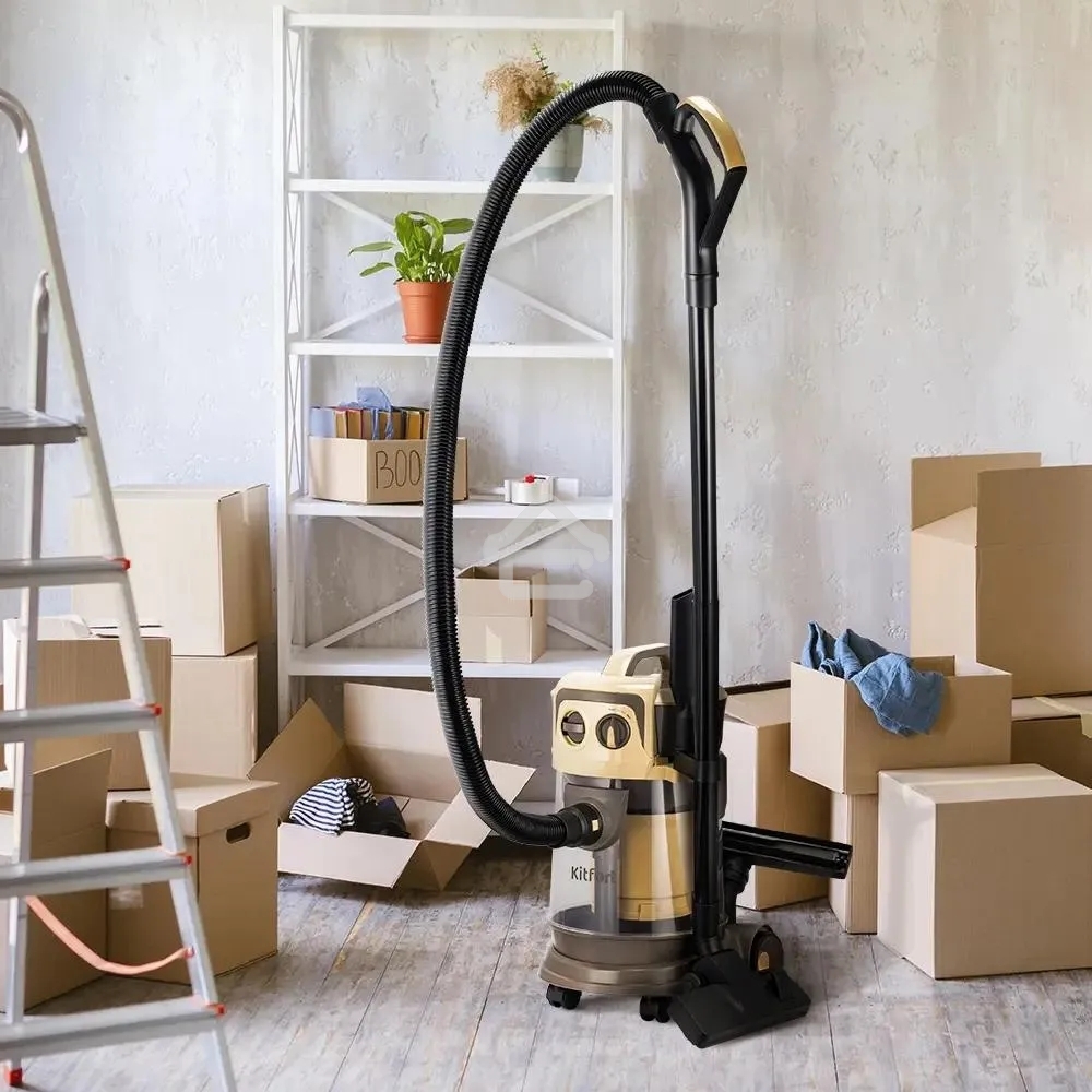 Пылесос Kitfort КТ-5192 золотистый/черный, 1000 Вт, уборка сухая/сбор жидкости, пылесборник контейнер/аквафильтр, 15 л