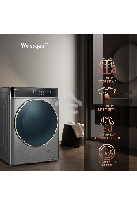 Стирально-сушильная машина Weissgauff WMD 58411 Direct Drive Inverter Premium Steam Steel (433418) нержавеющая сталь, фронтальная загрузка 11 кг, 1400 об/мин, класс: В