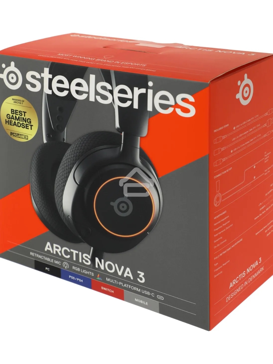 Наушники с микрофоном Steelseries Arctis Nova 3 черный 1.2м накладные оголовье (61631)
