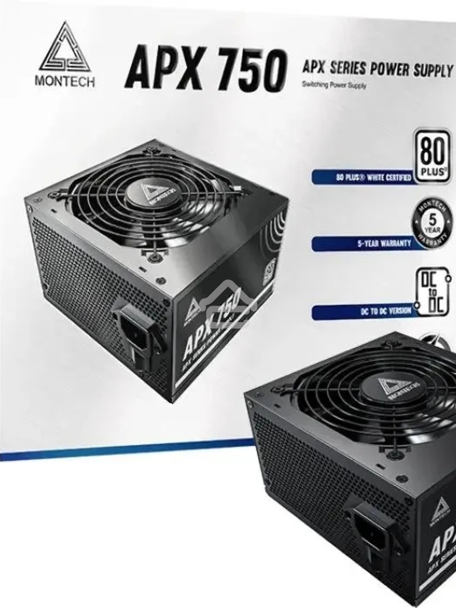 Блок питания Montech APX 750 (XWYA11-750W) 750 Вт, 80 PLUS WHITE, 120 мм, немодульный, чёрный