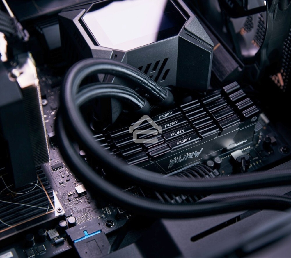 Оперативная память Kingston Fury Renegade, DDR4, 16GB (2x8GB), 3200MHz, CL16, DIMM, с радиатором, серый/черный